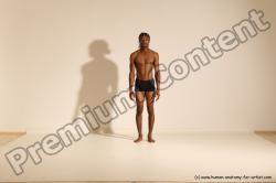 Underwear Gymnastic poses Man Black Athletic Black Dancing Dreadlocks Dynamic poses Academic